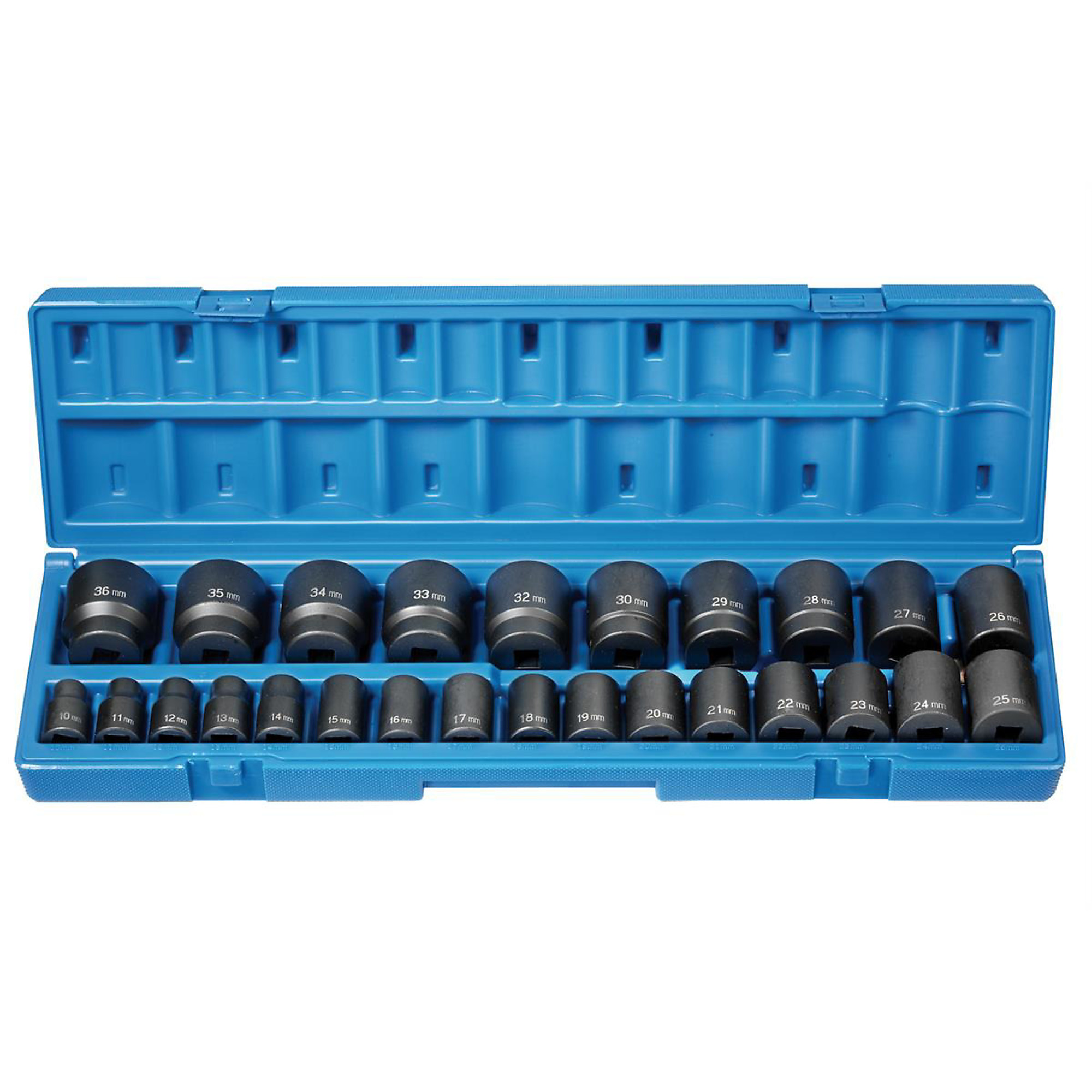 Grey Pneumatic 26-Pc. 1/2in. Drive 12-Point Standard Length Metric Socket Set — Chrome-Molybdenum Steel, Model# GRE1726M